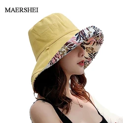 2022 Anti-UV Wide Brim Cotton Linen Sun Hat For Women Vacation Summer Panama Beach Visor Cap