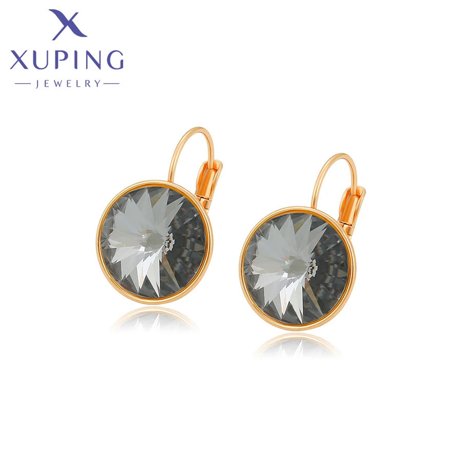 Xuping Jewelry Серьги Elegant 12mm Round Stone Women Girls Hook Crystal Earring Exquisite Gift Party A00622051