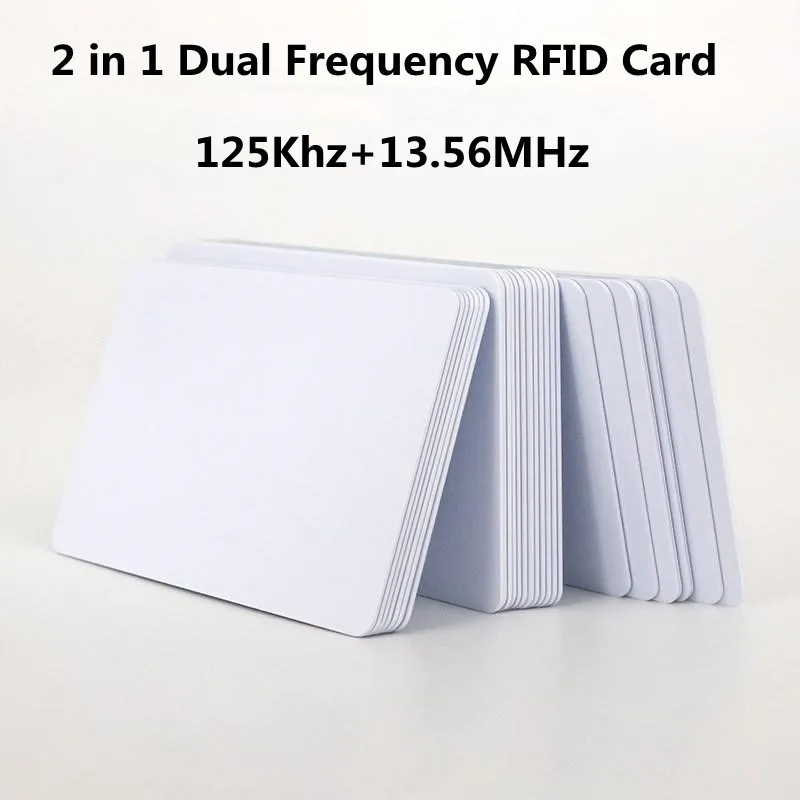 ID IC dual frequency 13.56MHz 125KHz PVC white cards TK4100 F08 tags for Access Control System Time Attendance