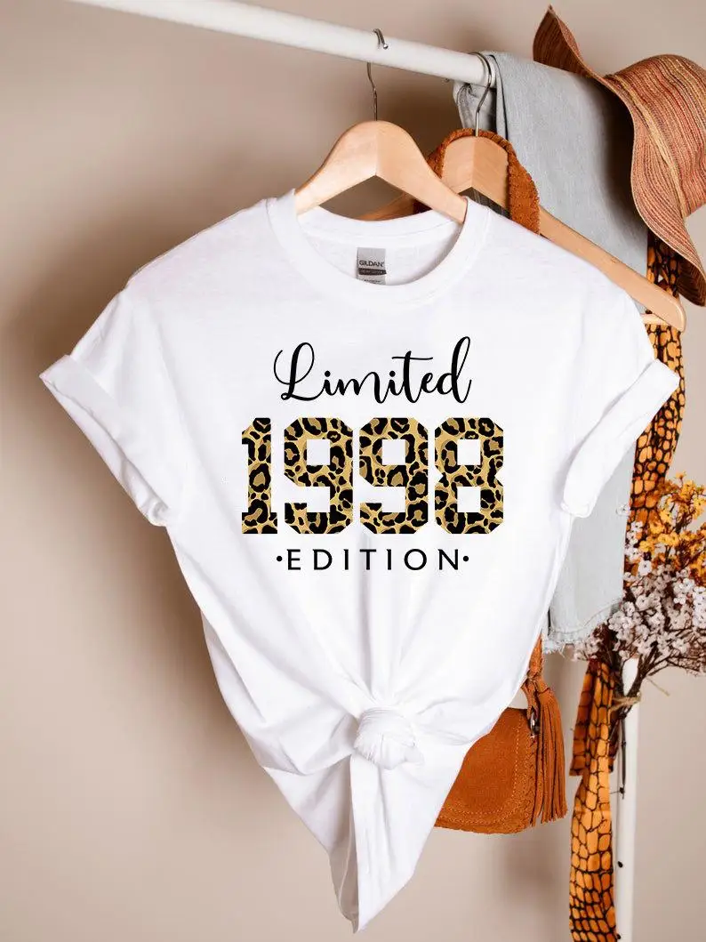 

Limited Edition 1998 Shirt 24rd Birthday Gift Women 100% Cotton O Neck Fashion Print goth shirt Casual Short Sleeve Female Tops