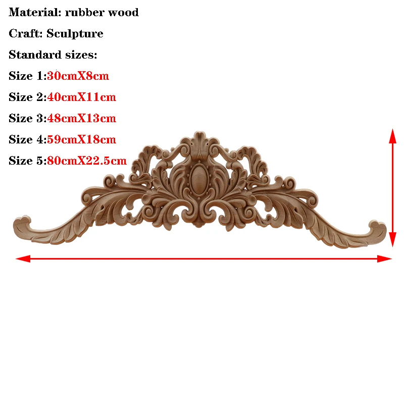 Runbazef europeu escultura em madeira casa atacado multi-especificação armários de porta de madeira decoração apliques longos decalques naturais