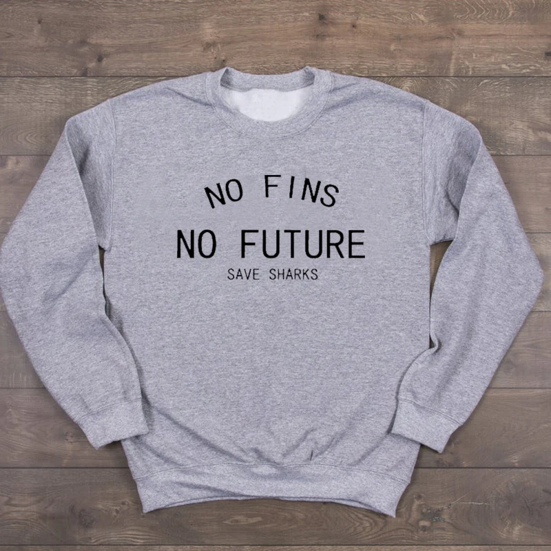 

Save Sharks Hoodies Women Protect Ocean Casual Tumblr Shirts Girl Autumn Tops No Fins Future Sweatshirt