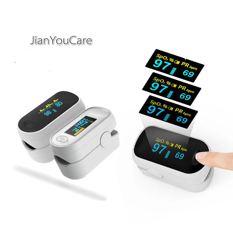 Finger Pulse Fingertip Oled Oximeter SPO2 PR PI RR Blood Oxygen With Respiratory Rate Oximetro De Pulsioximetro Dedo and case