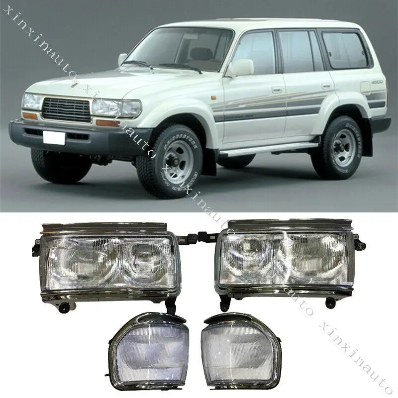 Fits For Toyota Land Cruiser FJ80 LC80 LH RH 1991-1997 ABS Front Headlight Conversion Kit Moulding Car Accessories 4PCS