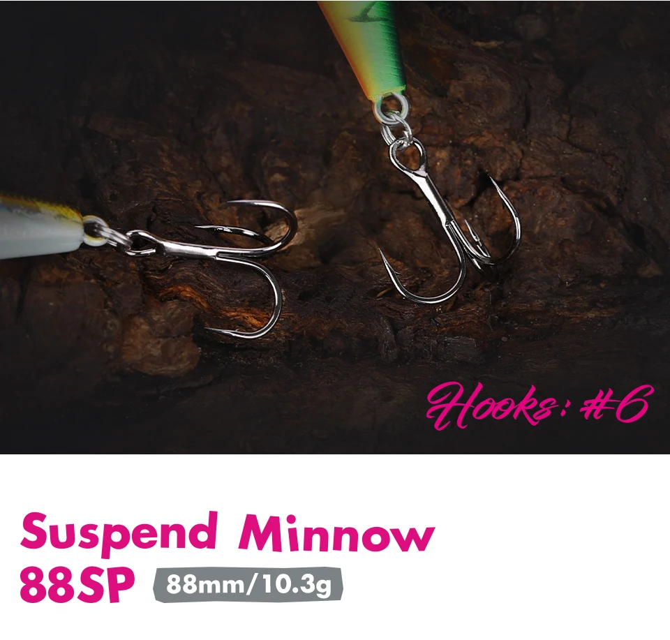 TSURINOYA 88SP Suspending Minnow Angelköder 88mm 10,3g DW76 Lange Casting Künstliche Harte Köder Hecht Bass Big Trout Jerkbait – Detail 17