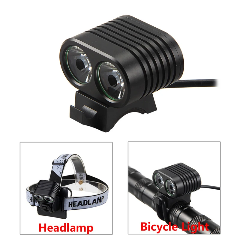 High Quality Flashlight For Bicycle Frame 8000Lumen 2x CREE XM-L2 LED Cycling Front Bicycle Bike light Headlight Headlamp