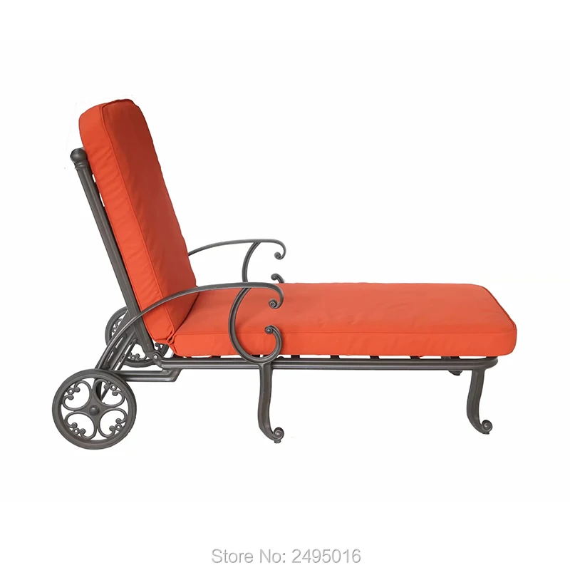 Hot Cast aluminum Sun Loungers Beach chair Garden Chair heavy duty sun lounge metal Outdoor furniture all weather High quality