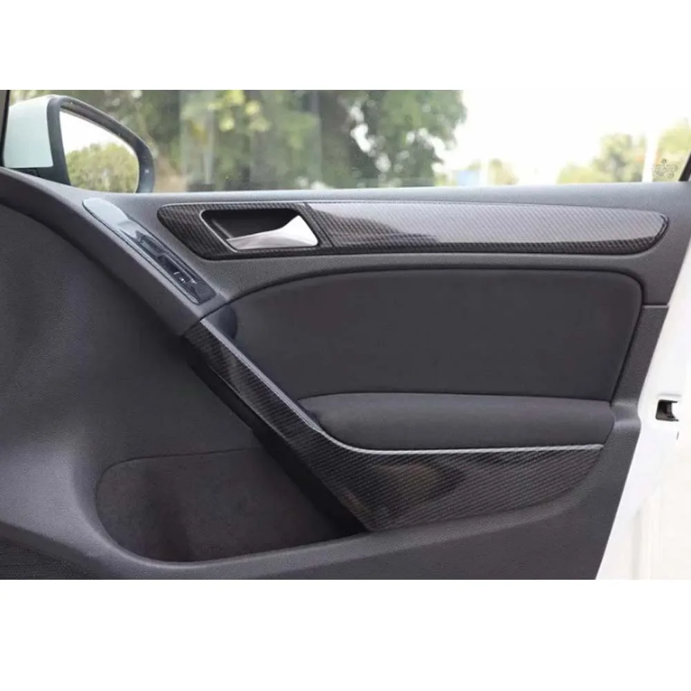 Car Interior Door Armrest Handle Strips Cover Stickers For VW Volkswagen GOLF 6 2010 2011 2012 Car Styling Moldings