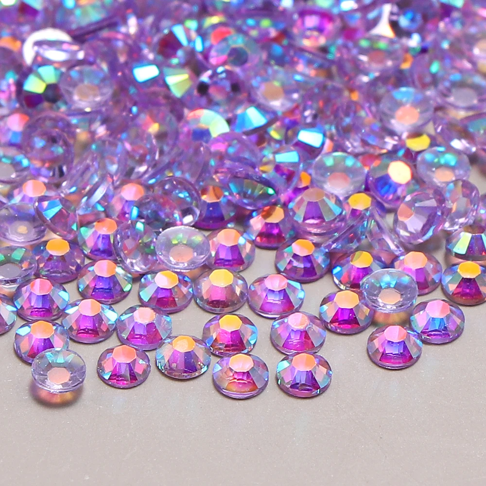 500-1000pcs Transparent AB Rhinestone Non Hotfix Resin Flatback Rhinestones For DIY Nail Art Jewelry Garment Decorations Glue On