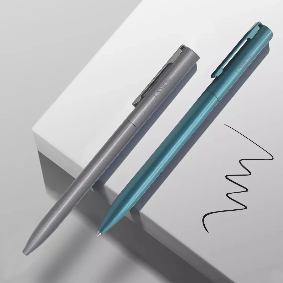 Youpin LAMPO Logam Berputar Pena Gel dengan Isi Ulang untuk Xiaomi Logam Tanda Pena Bisnis Kantor Lucu Pучка Caneta Alat Tulis Sekolah