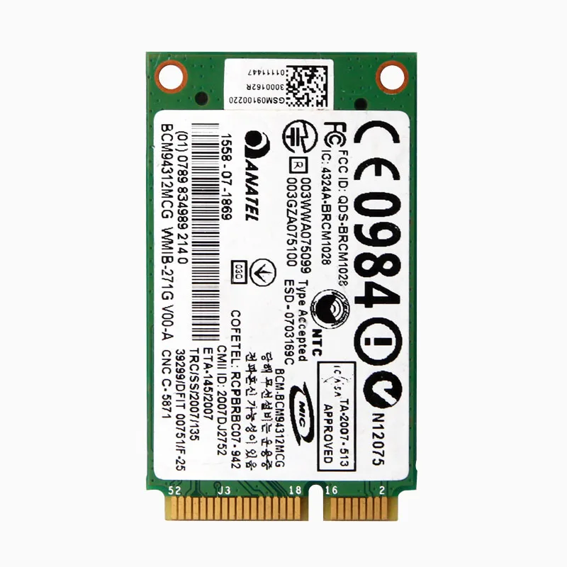 بطاقة شبكة لاسلكية Broadcom BCM4312 BCM94312 لـ DELL ASUS ACER SONY Lenovo G430 G450 Y430 Y450 E43 E43L K43