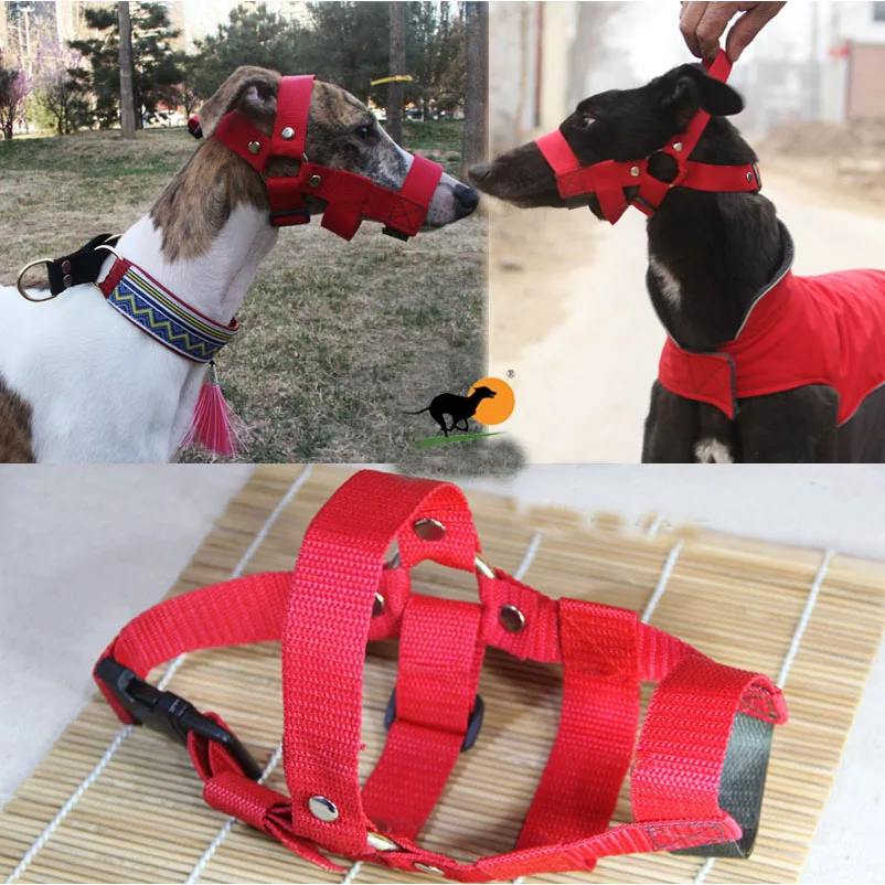 Bozal ajustable de nailon para perro, máscara antimordedura para Galgo, Whippet