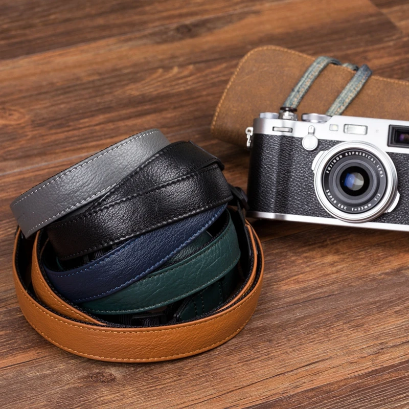 Originali Fatti A Mano Coreano Stile Semplice del Cuoio Genuino Tracolla della Fotocamera DSLR Neck Strap per Canon Nikon Sony Fuji Olympus