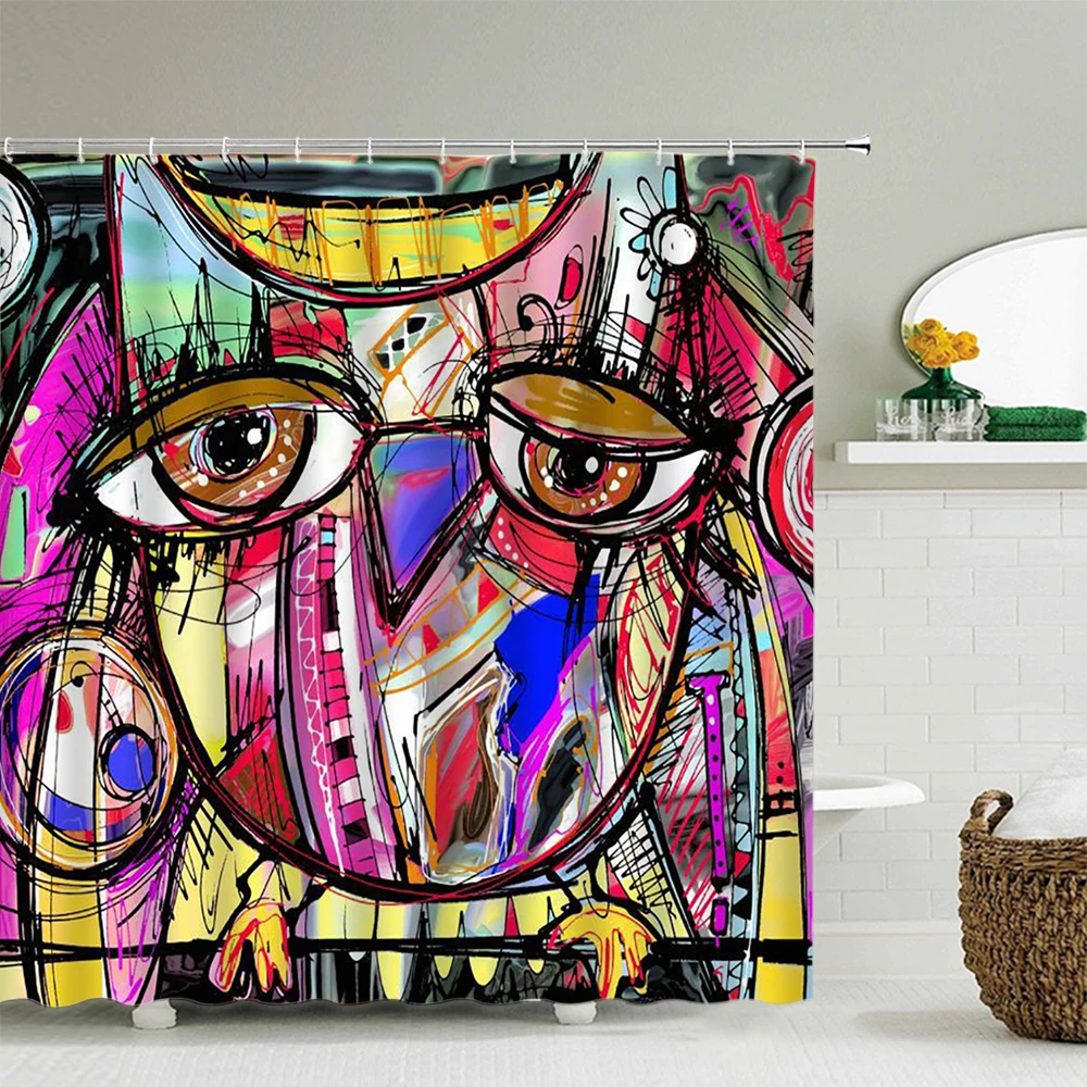 3D Printing Owl Pattern Bathroom Shower Curtain Decor Waterproof Polyester Eco-Friendly Shower Curtains 180*180cm & 180*200cm