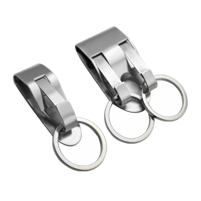 Edelstahl-Schlüsselanhänger, Sicherheitsclip, robuster Gürtel, Schlüsselclip, Gürtel, Schlüsselanhänger, 2, abnehmbare Schlüsselanhänger, Gürtel, Schlüsselhalter, Zubehör – Detail 2