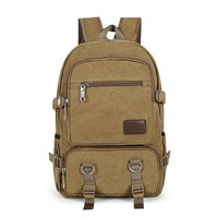 Canvas Backpack For Man 2024 New College Student Schoolbag Casual Sport Back Pack Teens Outdoor Hiking Travel Backbag Male Khaki