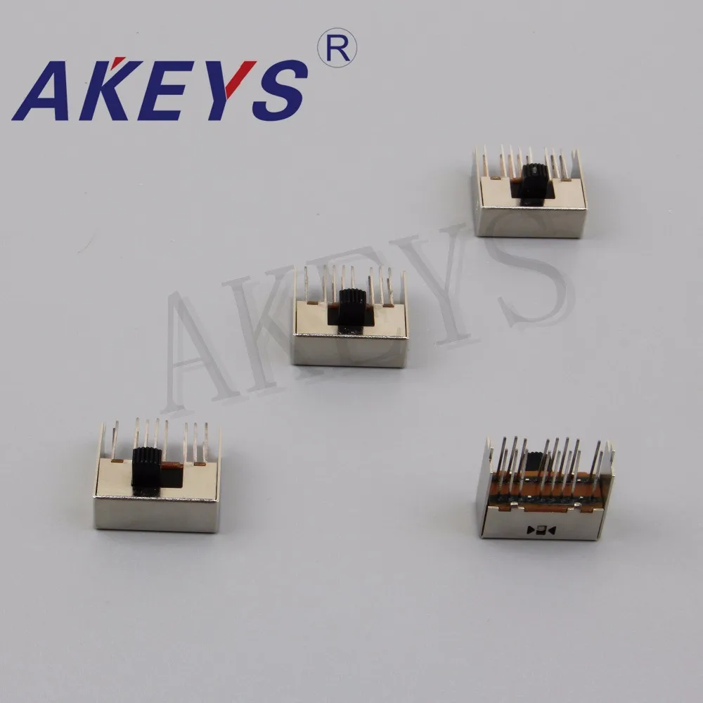 10PCS SK-43D04 4P3T Four pole three throw handle heights 7mm slide switch side insert 16 pin with 2 fixed pin