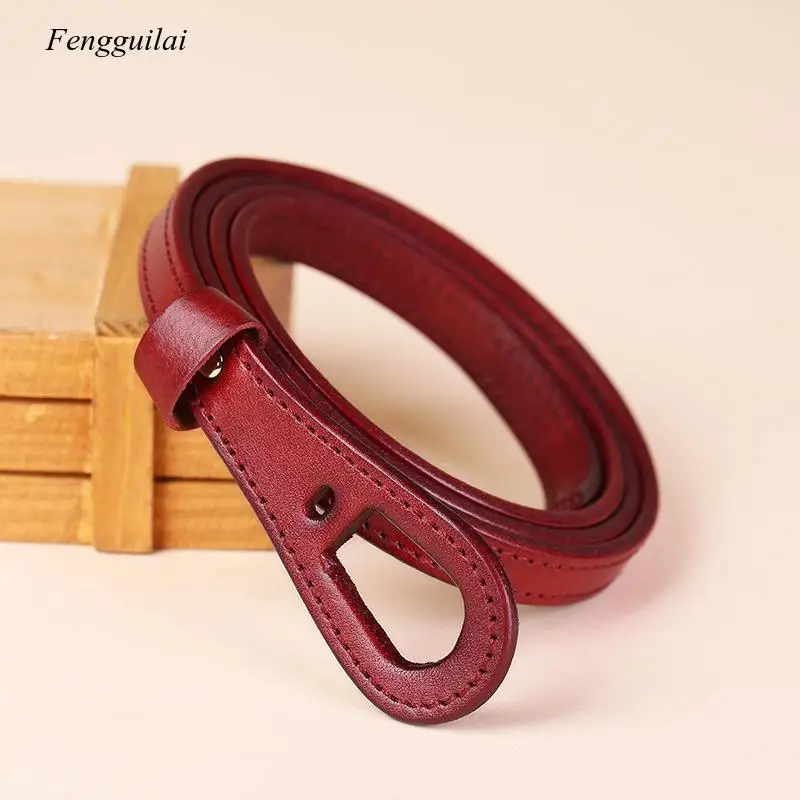 

Luxury Women Thin Cow Genuine Leather Fashion Design Strap Female Nice Quality Original Brand Samll Knot Belt