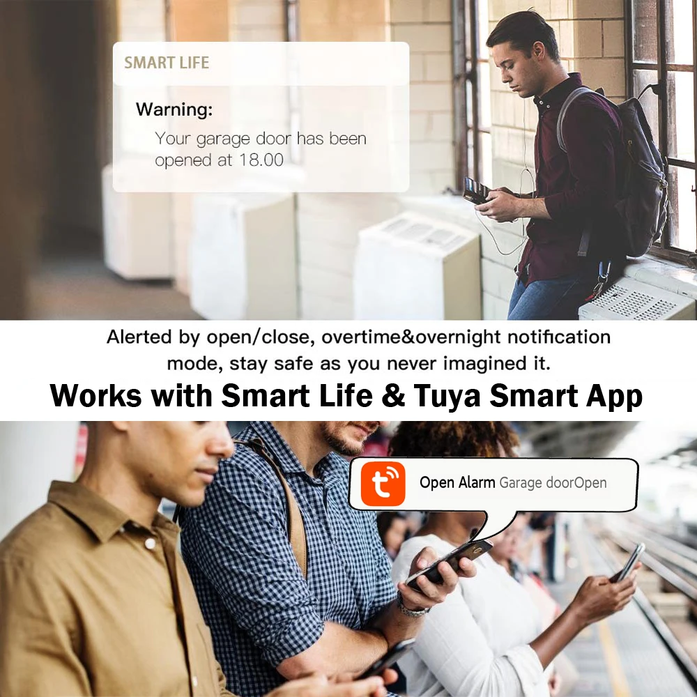Tuya Inteligente Garage Controlador Abridor de Porta, Interruptor WiFi, Módulo de Automação Doméstica, Funciona com Alexa, Google Assistant, Siri