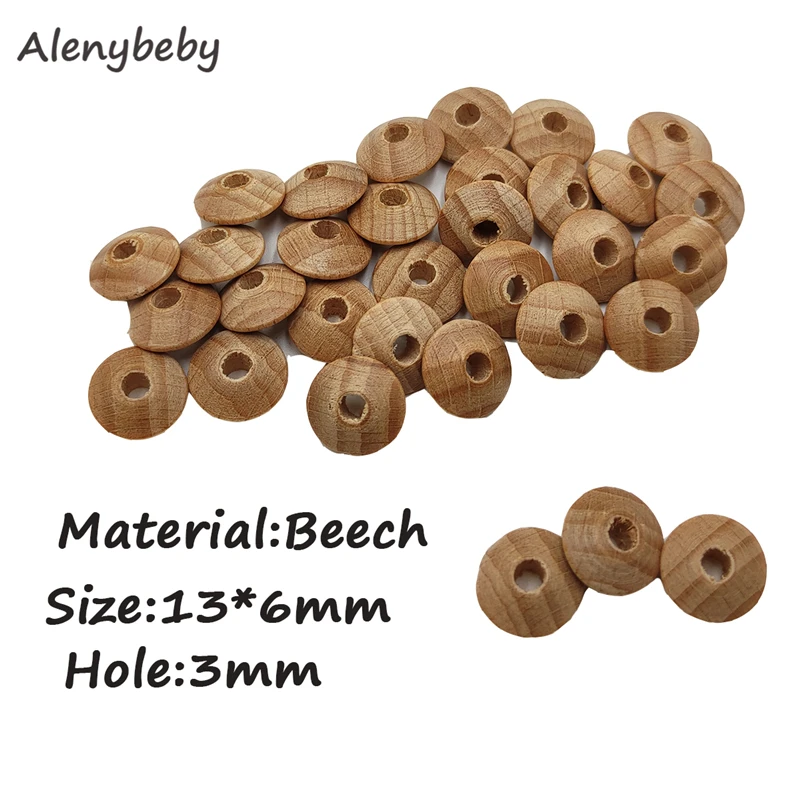 

Beech Wooden Abacus Beads Teething Beads Unfinished Loose Round Spacer Shape DIY Handmade Mom Infant Care Beaded Necklace Making