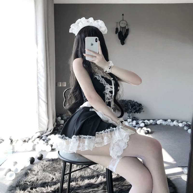 Hot Lolita Meid Uniform Babydoll Jurk Lingerie Porno Erotische Rollenspel Vrouwen Sexy Lingerie Meid Cosplay Kostuums Dienstmeisjes Ondergoed