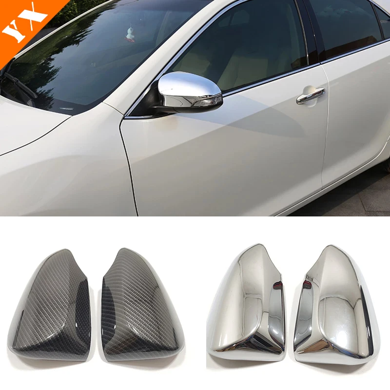 ABS Carbon/Chrome Car Decoration Side Door Rearview turning Mirror Cover Trim Frame 2pcs For Toyota VERSO 2013 14 15 16 2017