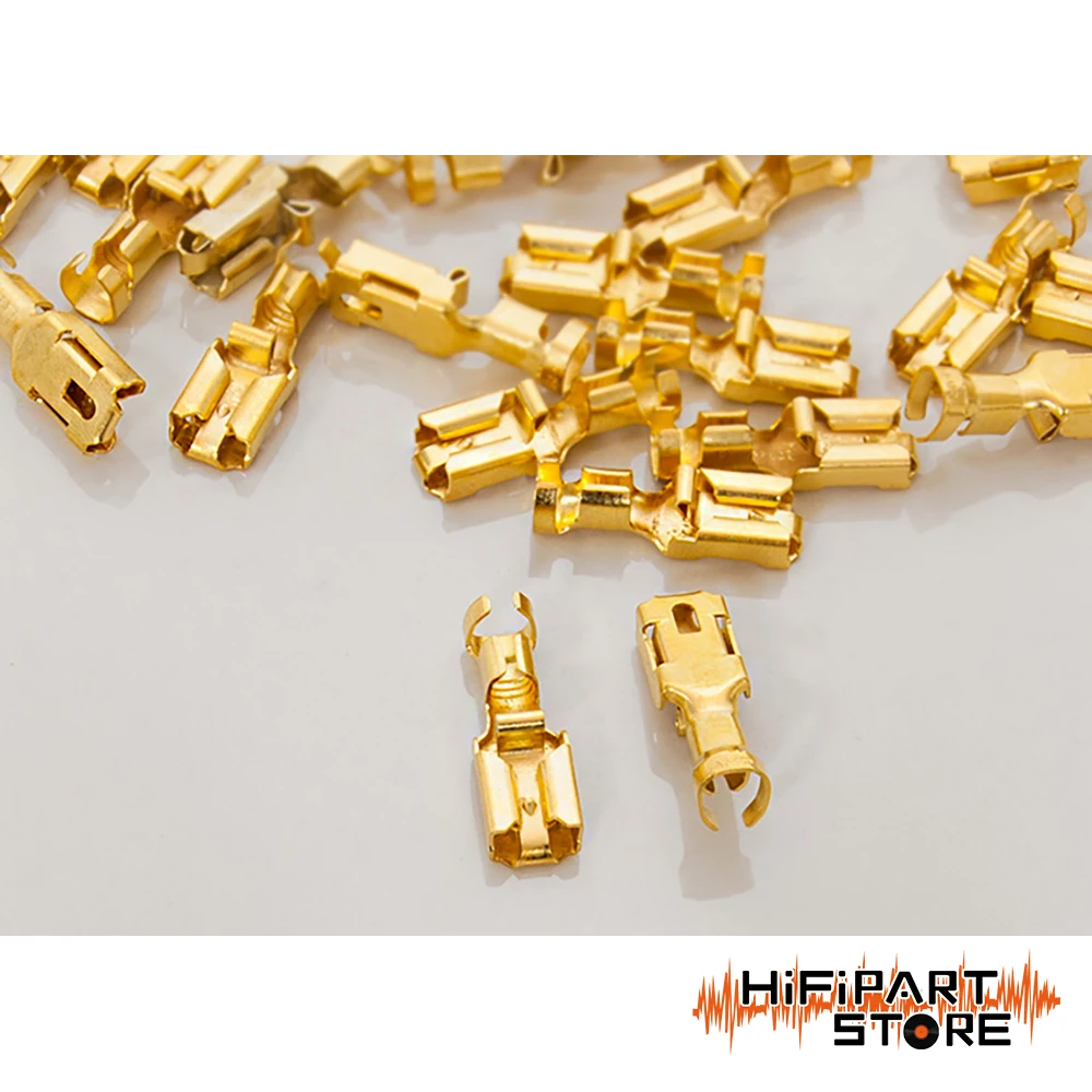 Língua do terminal da orelha banhada a ouro, wbt 0655 0656 0657, 6.3mm de largura, 4.8/2.8mm opcional