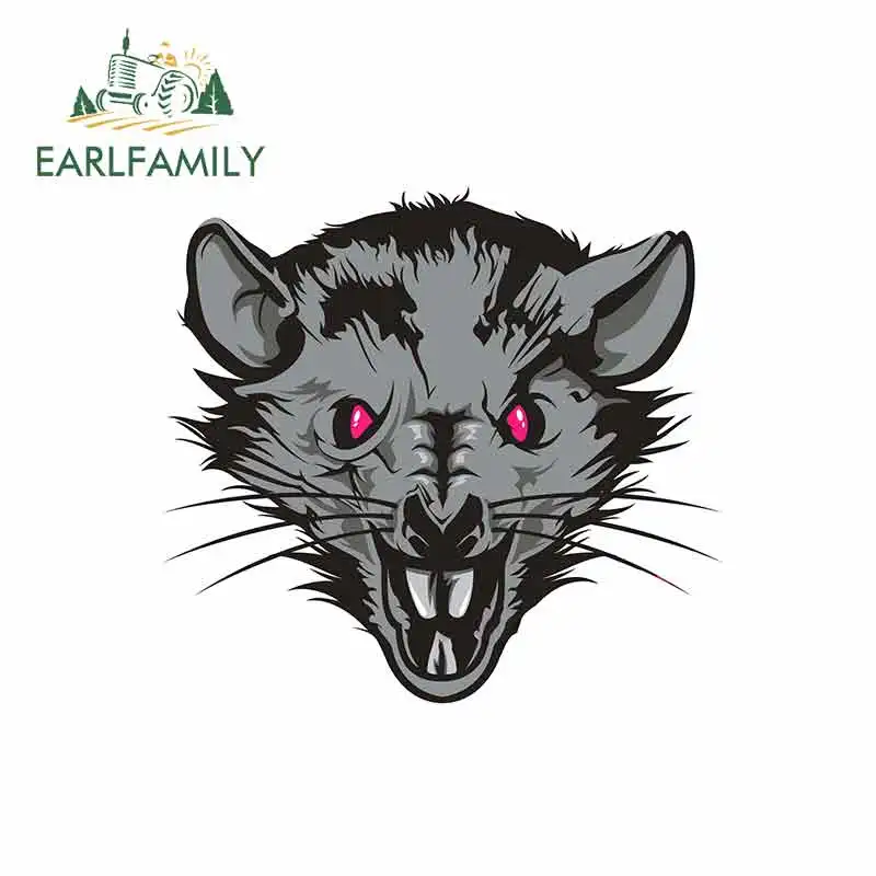 

EARLFAMILY 13 см x 11,9 см для злых и страшных крыс, классные наклейки на автомобиль, виниловый багажник, фургон, 3D JDM, автомобильные аксессуары, графика, комикс, логотип