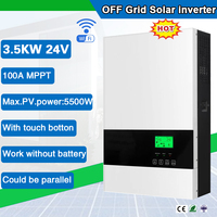 3500W 24V Off Grid Solar Inverter Hybrid  Built-in 100A MPPT Charge Controller No Battery Working Pure Sine Wave Solar Inverter