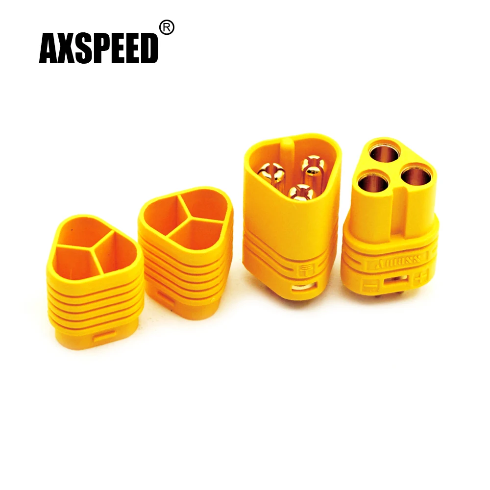 AXSPEED 5 Pairs 3 Pole Plug Socket 3 Pin for Motor ESC MT 60 3.5mm High Current Plug for RC Toy Model