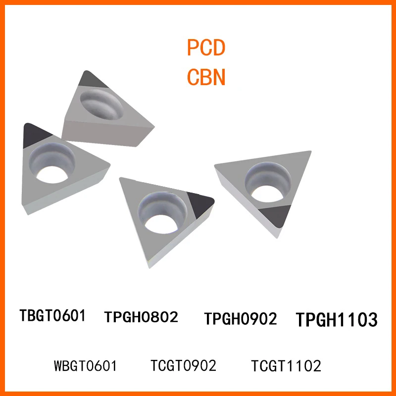 2pcs TBGT060104 TPGH080202 TPGH090204 TPGH090208 TPGH110304 PCD CBN lathe turning tool crystal diamond tool