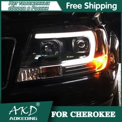 Headlights For Jeep Grand Cherokee 1999-2004 Day Running Light Head Lamp LED Bi Xenon Bulb Fog Light Tuning Car Accessory