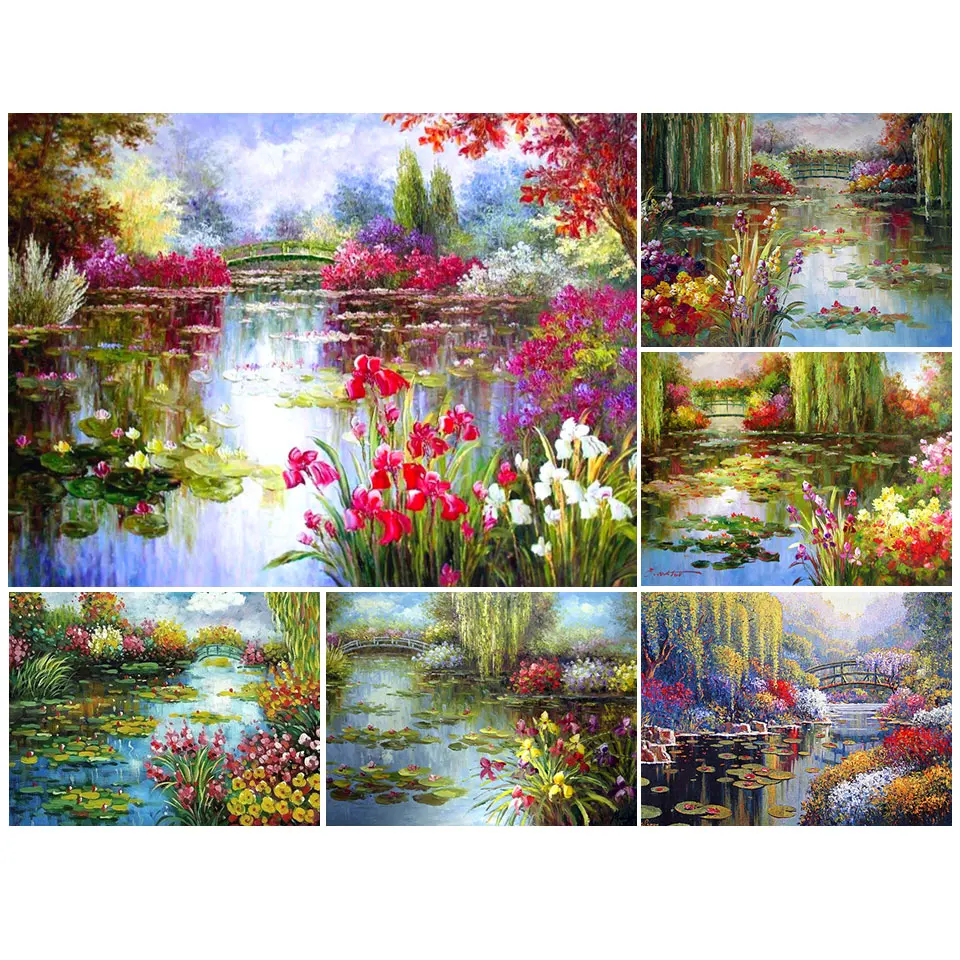 5D DIY алмазная живопись, полный квадратный пейзаж, вышивка крестиком, алмазная вышивка, цветы, картина Стразы декоративная Бриллиантовая мозаика