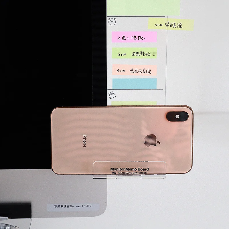 Support de téléphone en acrylique transparent, support de bureau en plastique, moniteur créatif, mémo de message, pense-bête, carte de visite, mémo