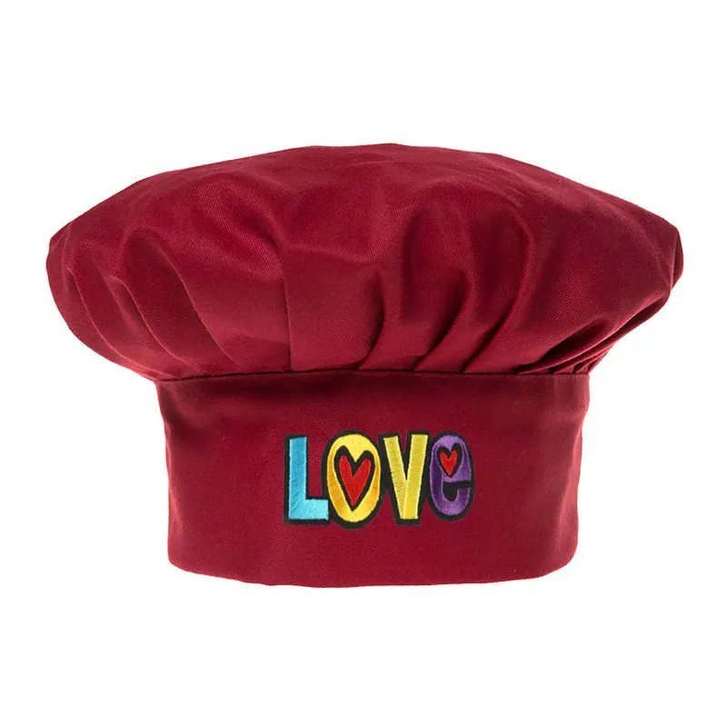 Cappello da cuoco regolabile da cucina da uomo con ricamo da cucina cappello elastico plissettato da donna per la ristorazione berretto da cucina cappello da cucina da lavoro