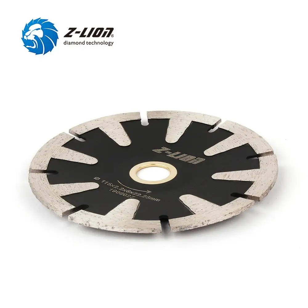 Z-LION 1PC 115/125/180mm Diamond Concave Saw Blade Protection Teeth Concrete Granite Marble Stone Cutting Disc For Angle Grinder