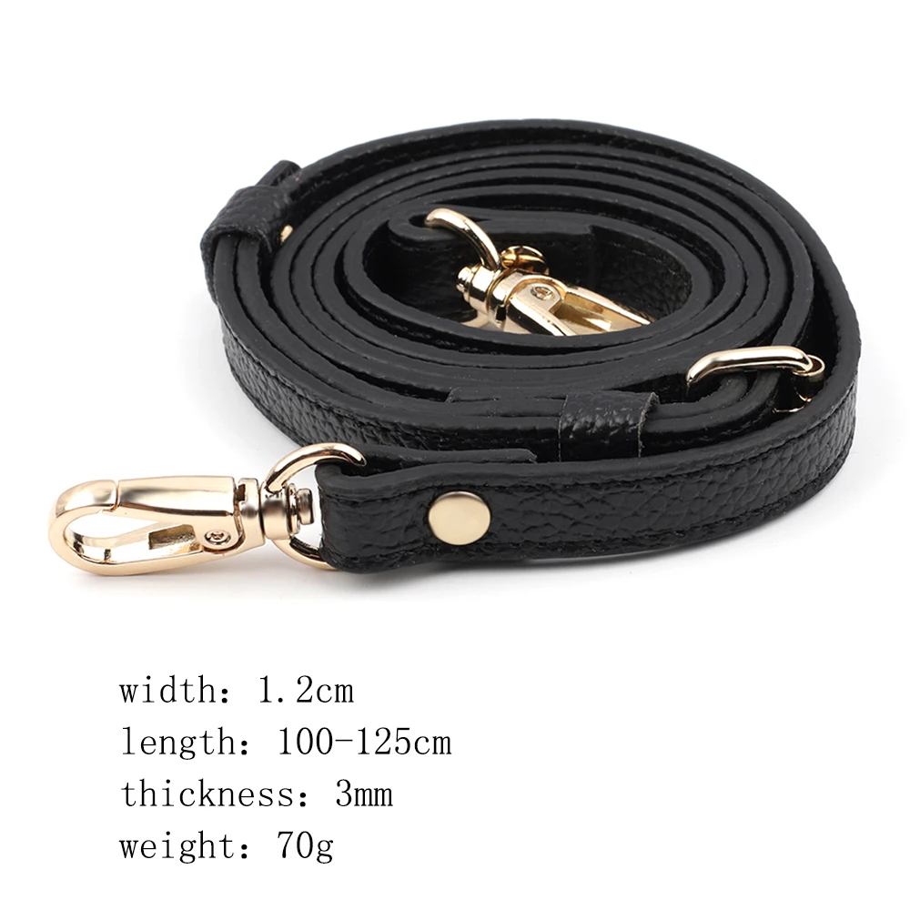 120cm Adjustable Genuine Leather Shoulder Bag Straps Handbags Handle Replacement Crossbody Belt DIY Accessories Gold Buckle