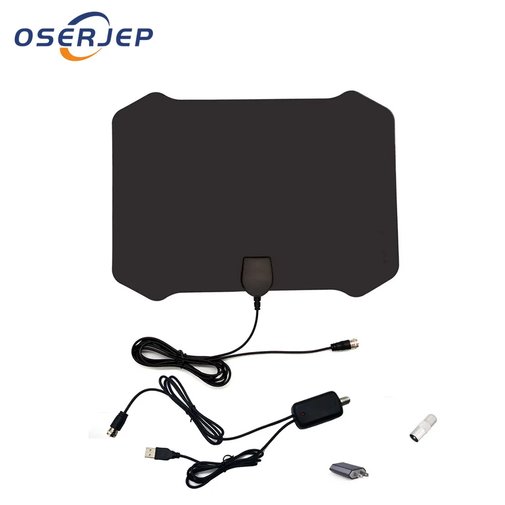 4K 1080P HDTV Antenna With Amplified Boost High Gain HD Digital Antenna Indoor TV Antenna High Gain 25dBi Black VHF UHF