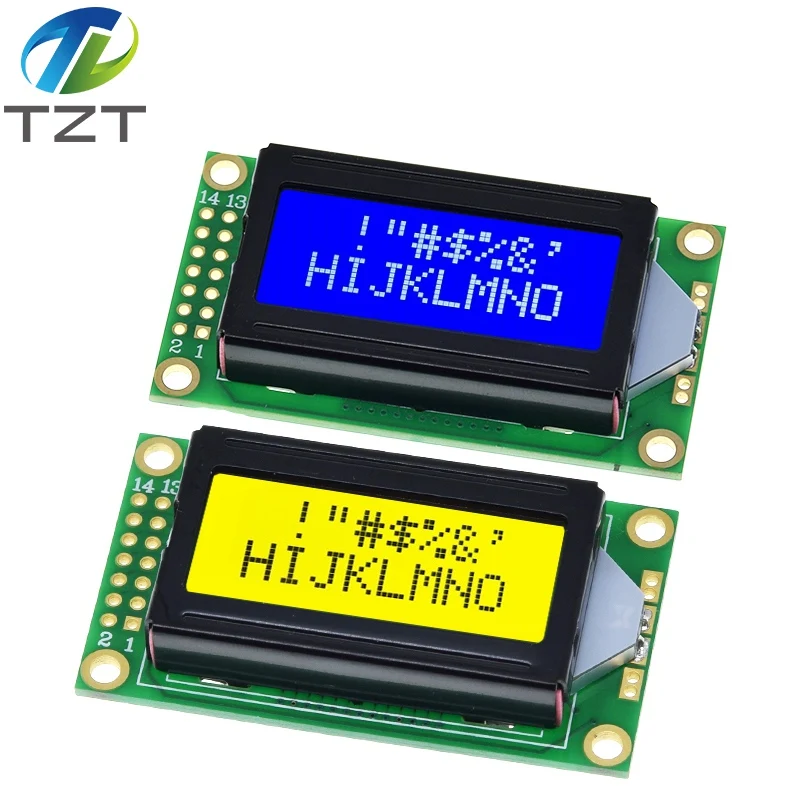 TZT 1/3PCS 8 x 2 LCD-Modul 0802 Zeichenanzeige Blau / Gelbgrün für Arduino – Detail 9