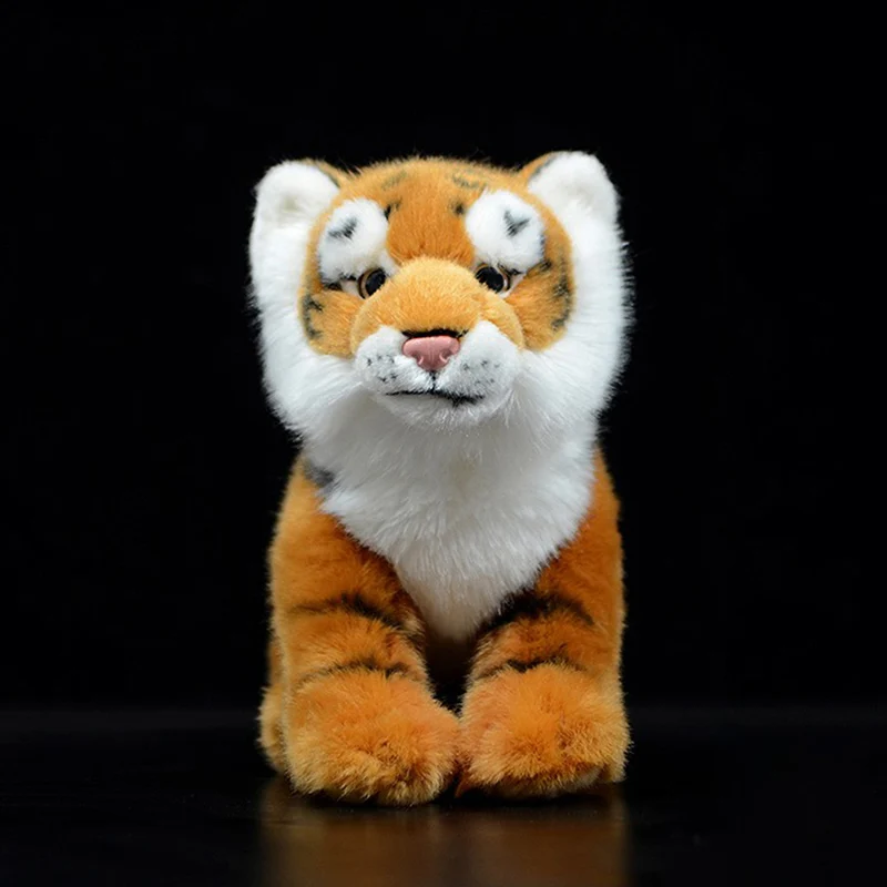 Śliczne bengalski tygrys pluszowe zabawki prawdziwe życie żółty Panthera tigris tigris Doll miękkie realistyczne wypchane zwierzę symulacja dzieci prezent Model