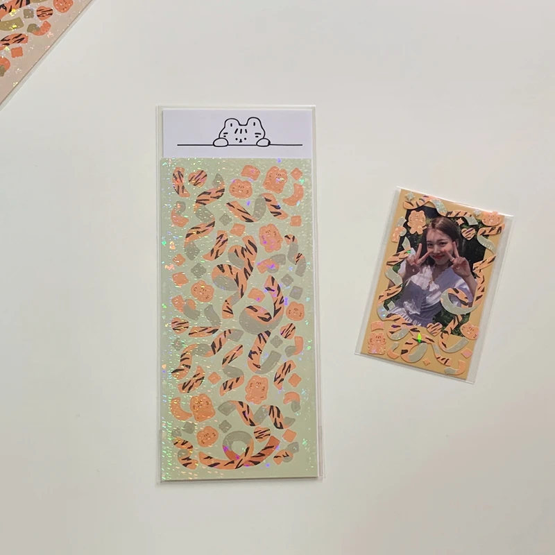 Kawaii Cat Ribbon Laser Stickers Decorative Hand Account DIY Diary Scrapbooking Album Collage Korean Cute Stationery Sticker