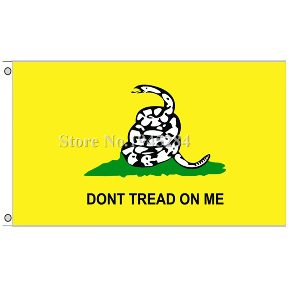 나에게 밟지 마라 Gadsden Flag Custom Banner 인쇄 된 폴리 에스테르 파티 홈 장식 3x5FT 