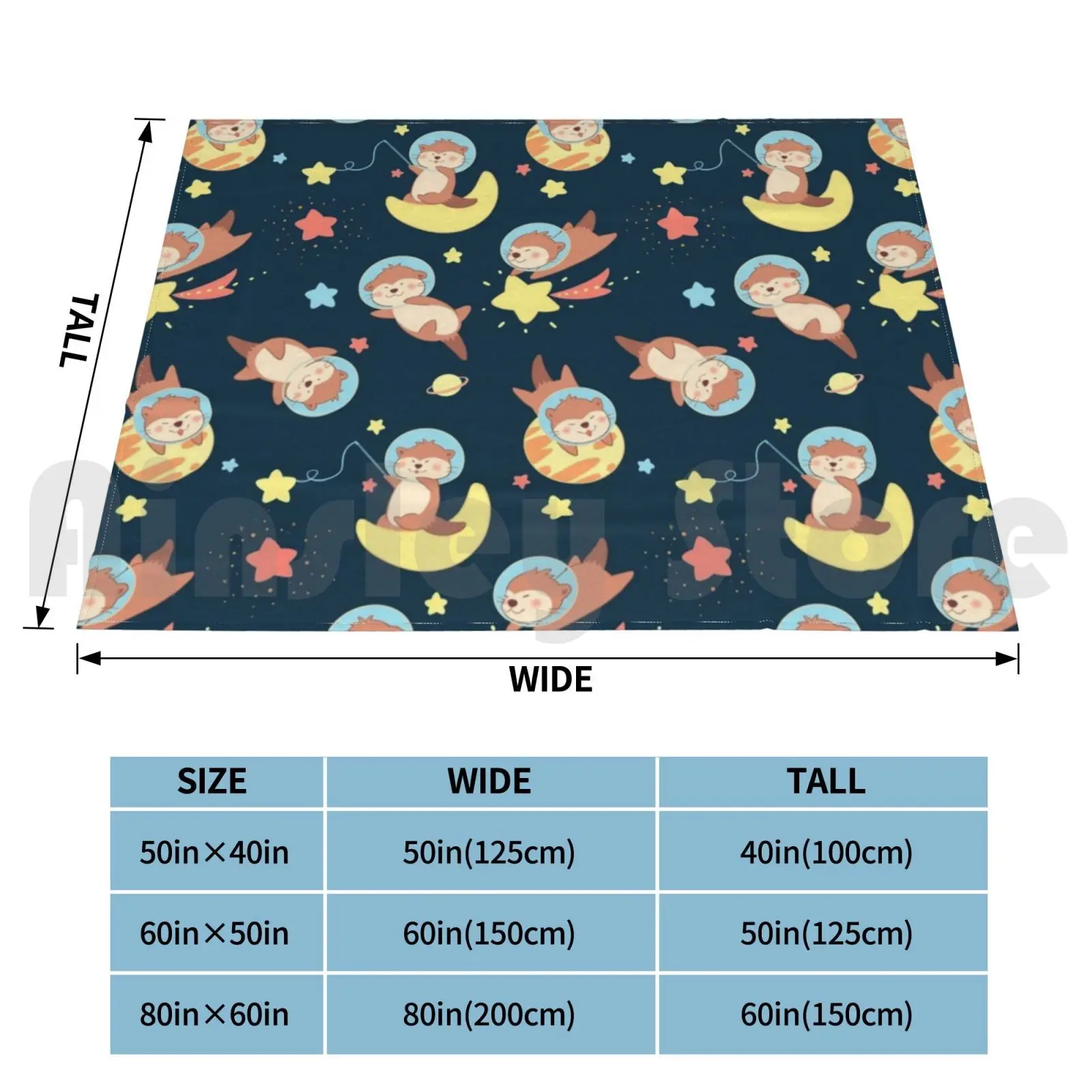Otter Space Blanket Fashion Custom Otter Otter Pup Pun Sea River Water Wildlife Nature Otterly Cute Kawaii