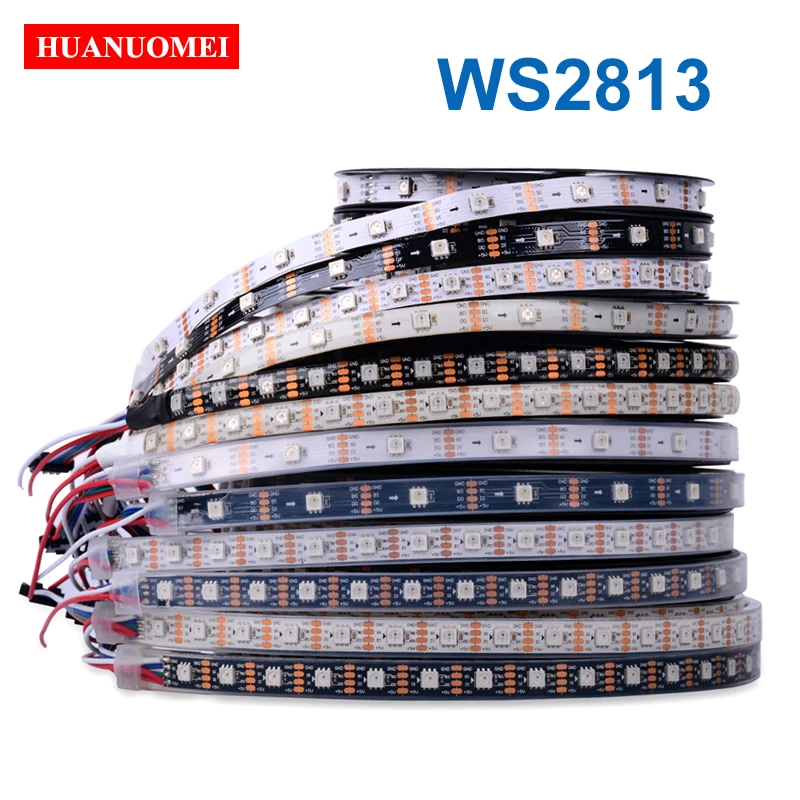 WS2813 LED Strip Lights RGB Digital TV Tape Dual Signal Individually Addressable DC5V SMD 5050 30/60/72/144 LEDs per Meter