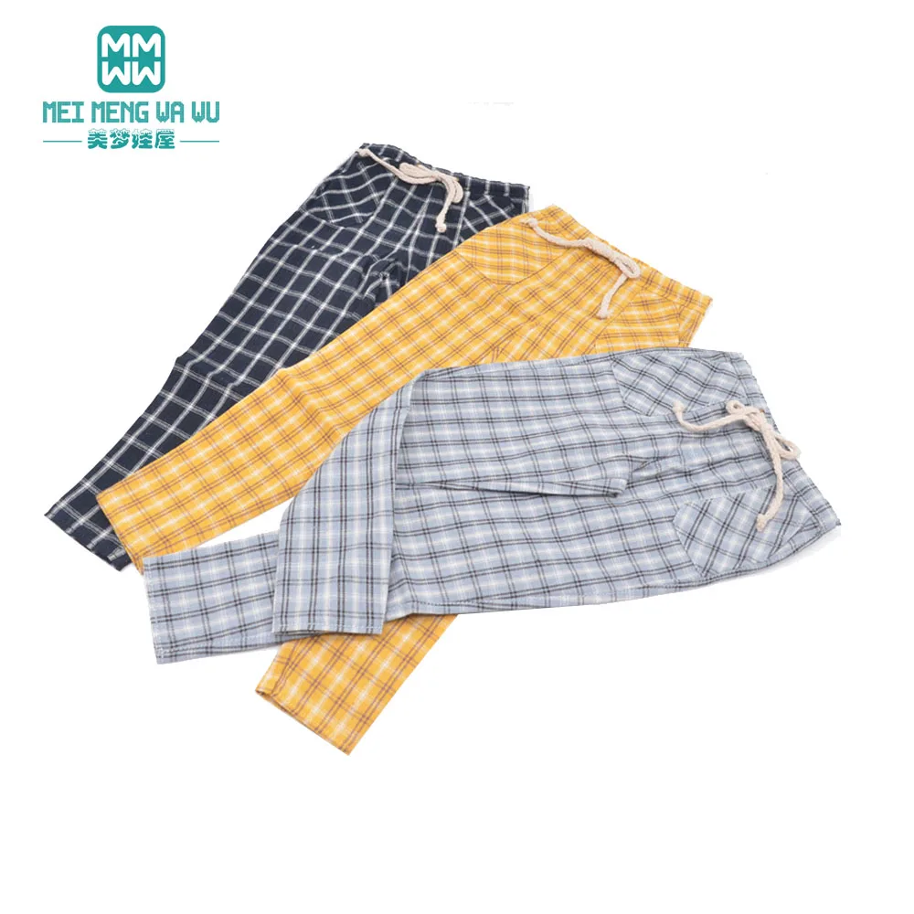 

BJD Doll clothes for 58--60CM 1/3 SD Toys Ball Jointed Doll Casual plaid pants gray, yellow, blue