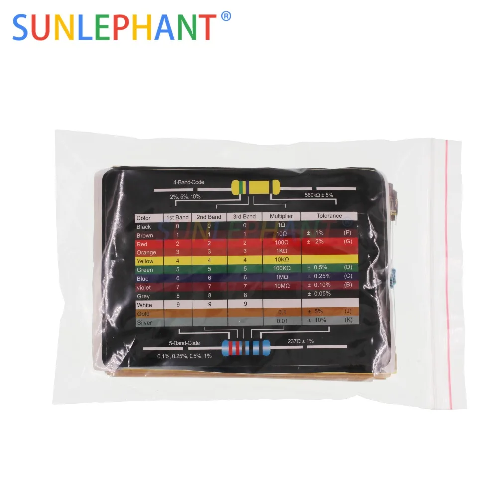 600 Stücke = 30 werte * 20 stücke Jeder Wert Metall Film Widerstand pack 1/4W 1% widerstand assorted Kit Set