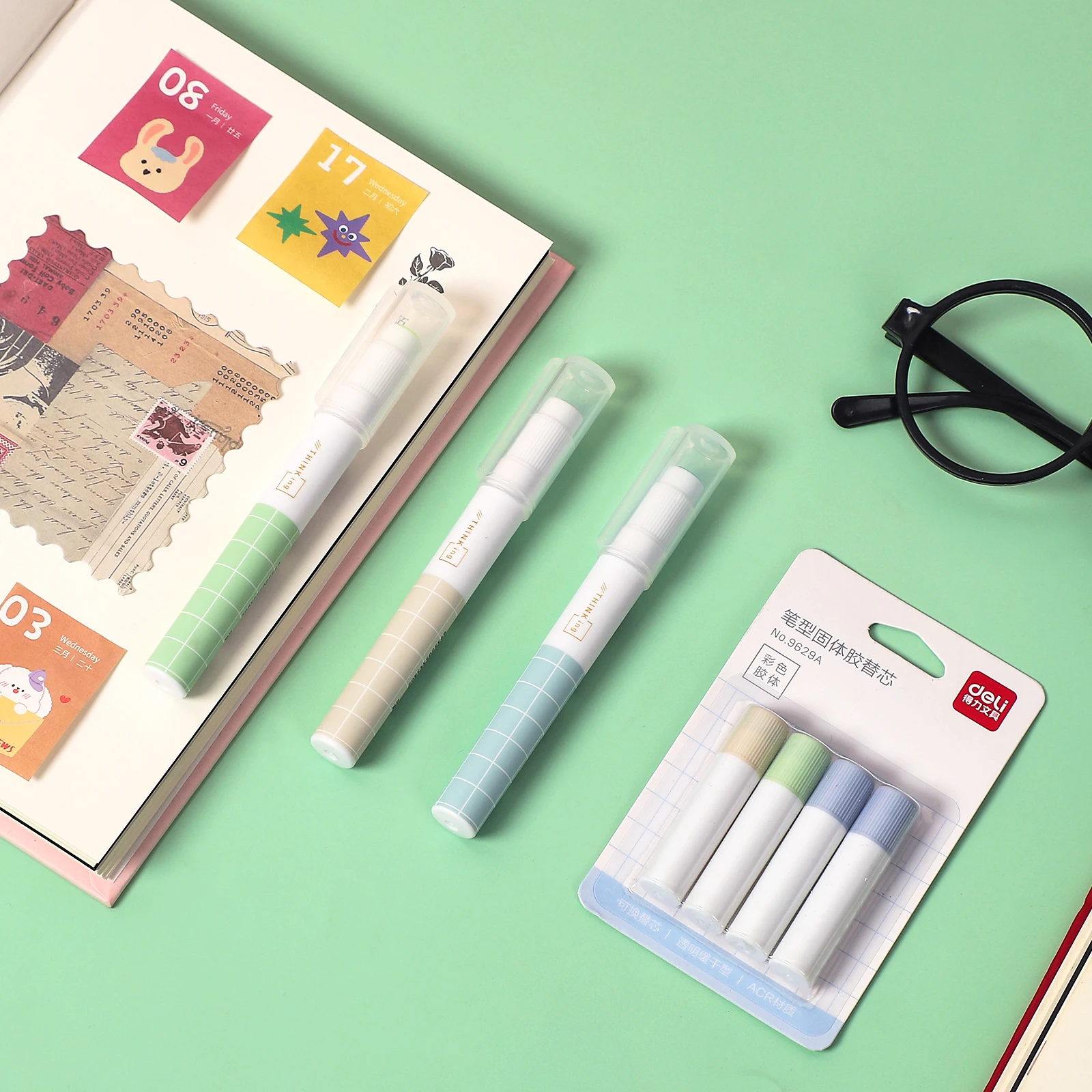 JIANWU Wholesale Fast Dry Glue Stick Color Jelly Solid Glue Pen Shape Spare Stick Refill Creative DIY Study and Office Supplies image 3