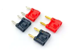 2pcs Dual 4mm Banana Plug Speaker Nickel plated/Gold-plated Connectors Screw Type red+black