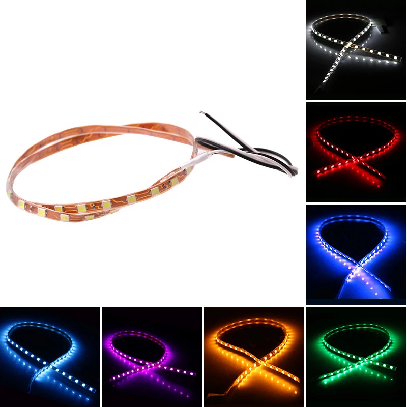 12V Universal Car Led Decorative 45CM Strip Lights Motorcycle Decoration Led Bar Auto Interior Ambient Atmosphere Strip Lighting