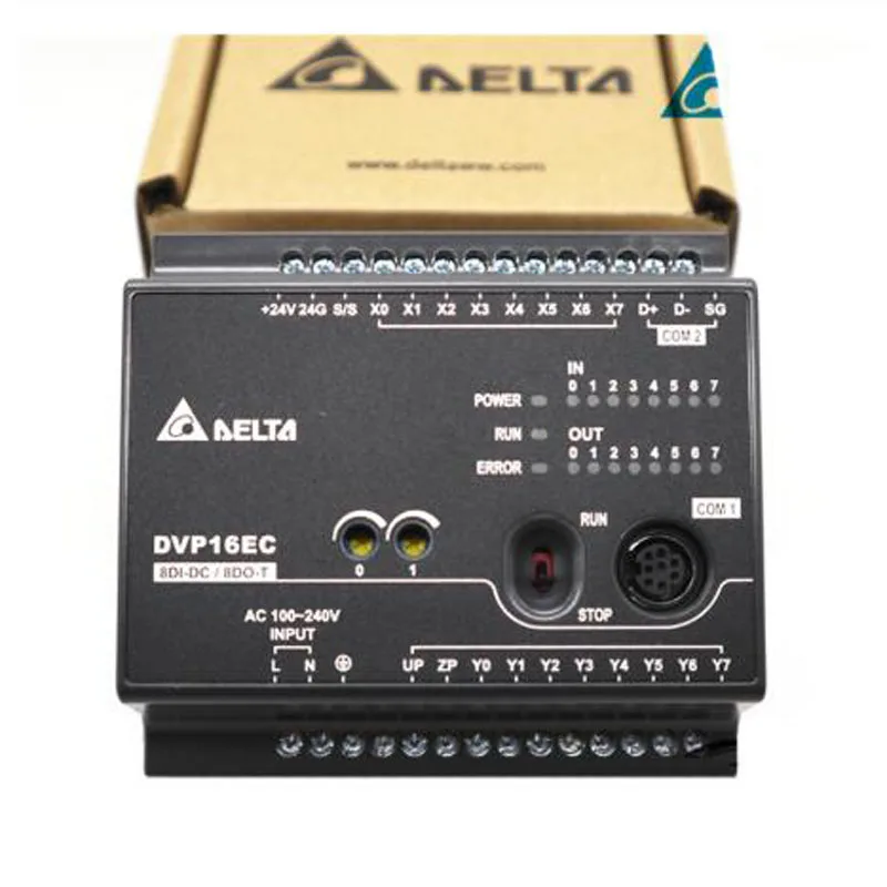 

New Original PLC controller PLC EC3 series DVP16EC00R3 DVP16EC00T3 100-240VAC 16-point host 8DI 8DO Relay output